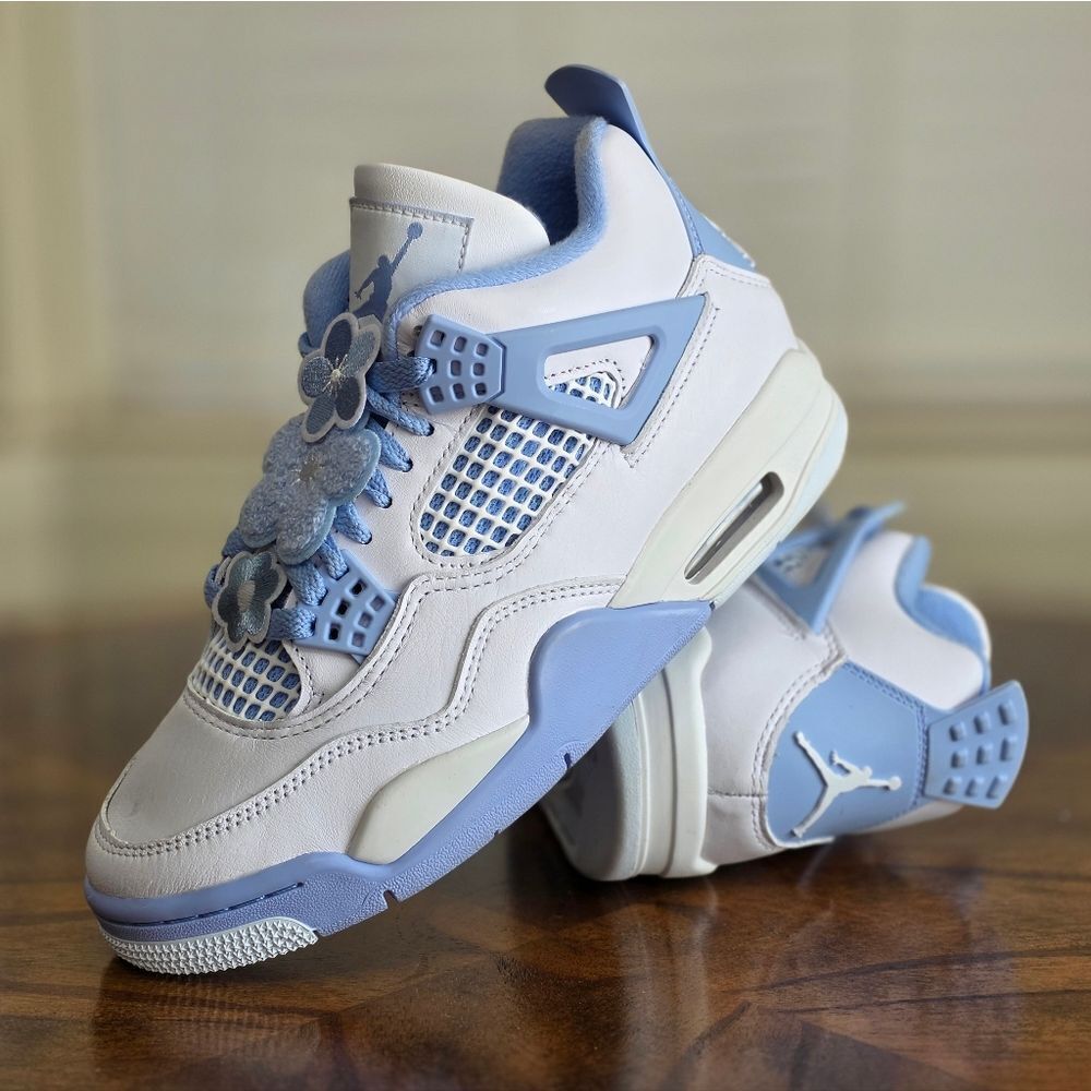 Nike Air Jordan 4 Retro "Forget Me Not" Women's 6 White Aluminum Blue HV0823-100